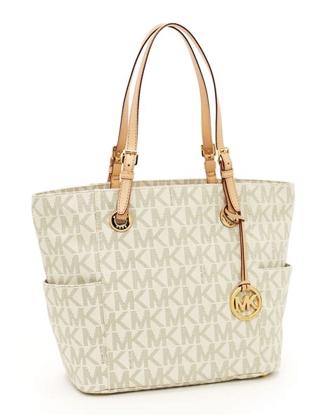 michael kors jet set large logo tote bag vanilla|michael kors travel tote large.